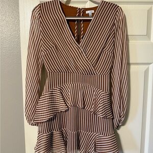 Striped Brown Dress